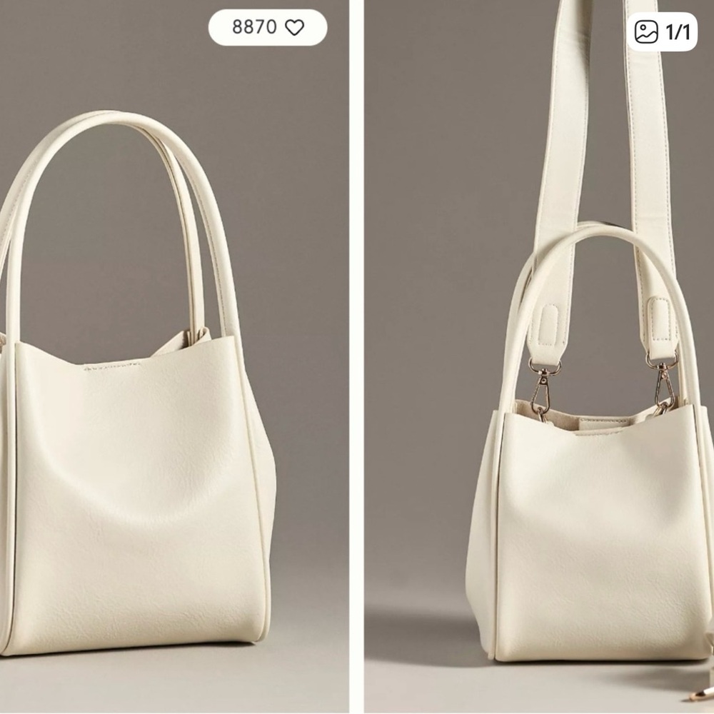 Anthropologie Hollace Cream Purse